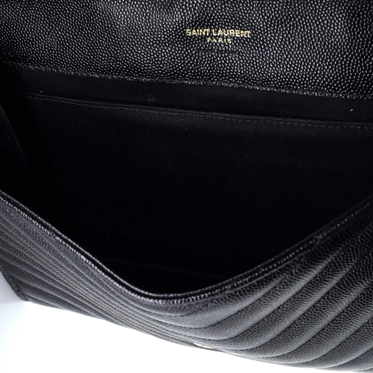 Classic Monogram Envelope Wristlet Clutch Matelasse Chevron Leather - Deep Luxury