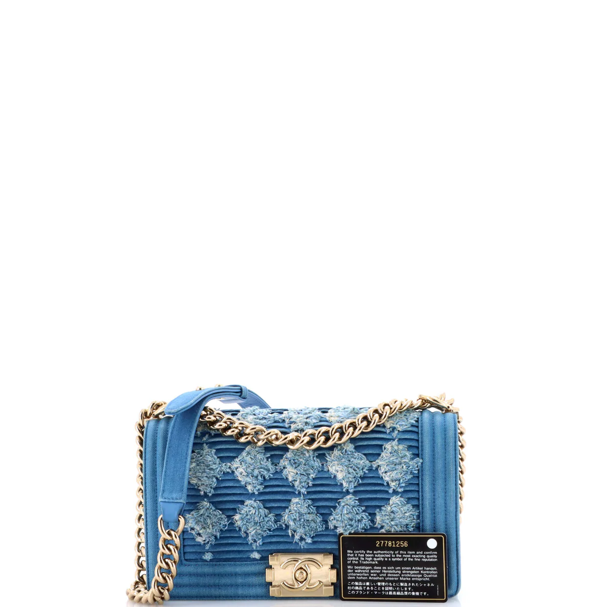 Boy Flap Bag Pleated Fringe Denim Old Medium - Deep Luxury