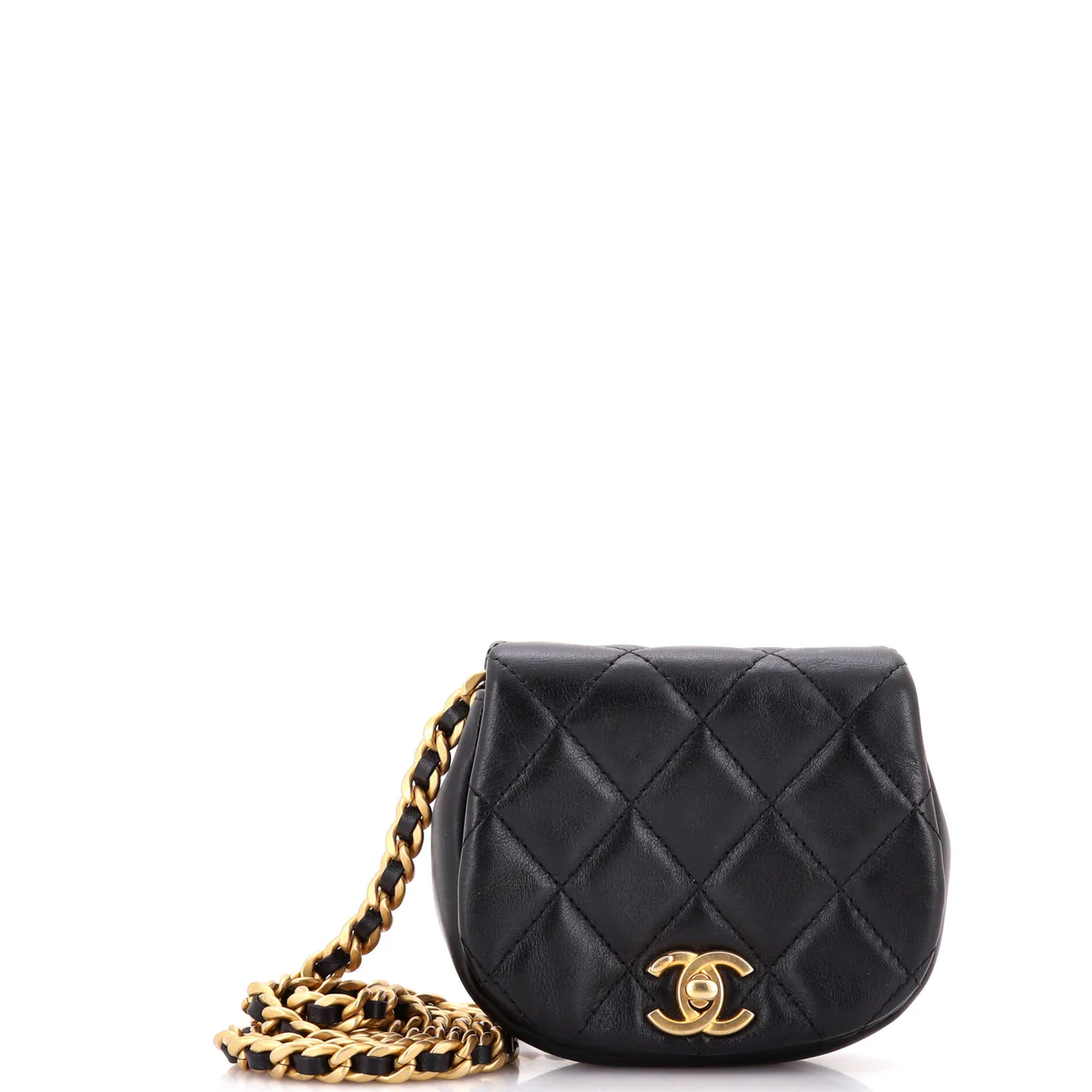 Coco Mail Clutch with Chain Quilted Calfskin Mini - Deep Luxury