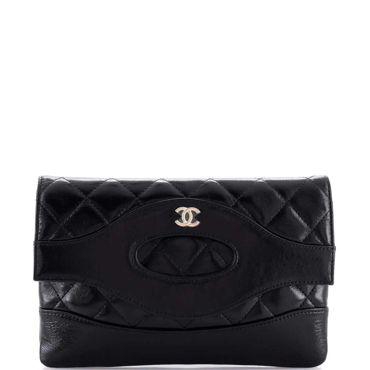 31 Wallet on Chain Quilted Shiny Lambskin - Deep Luxury