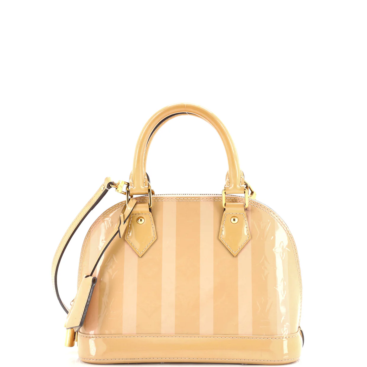 Alma Handbag Limited Edition Monogram Vernis Rayures BB - Deep Luxury