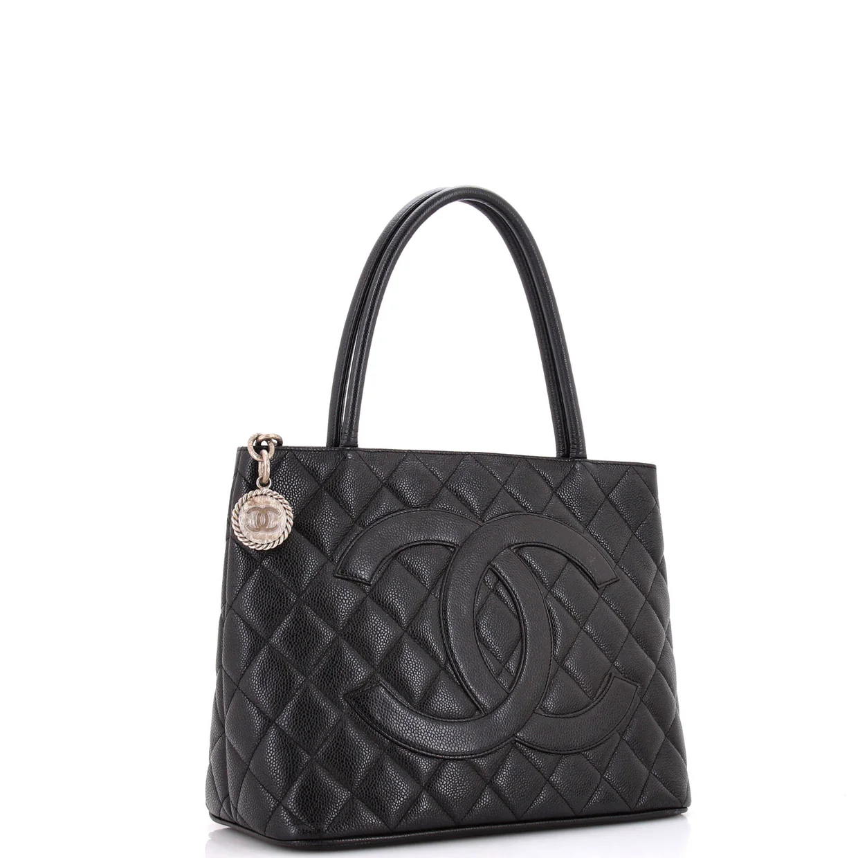 Medallion Tote Quilted Caviar - Deep Luxury