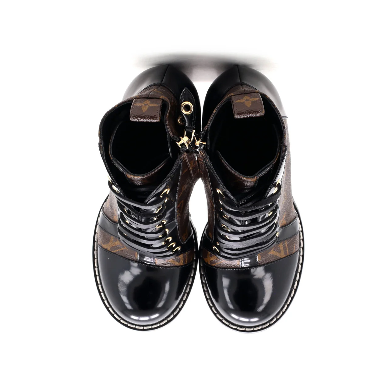Women's Star Trail Ankle Boots Monogram Canvas with Patent - Deep Luxury