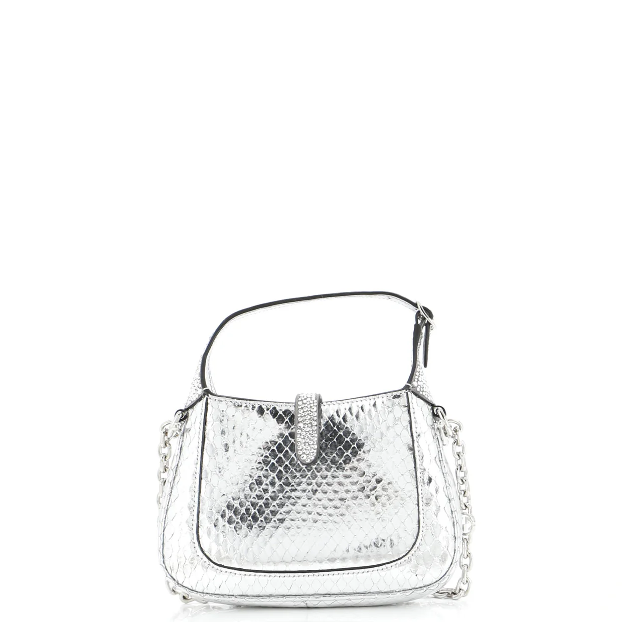 Jackie 1961 Chain Hobo Snakeskin with Crystals Mini - Deep Luxury