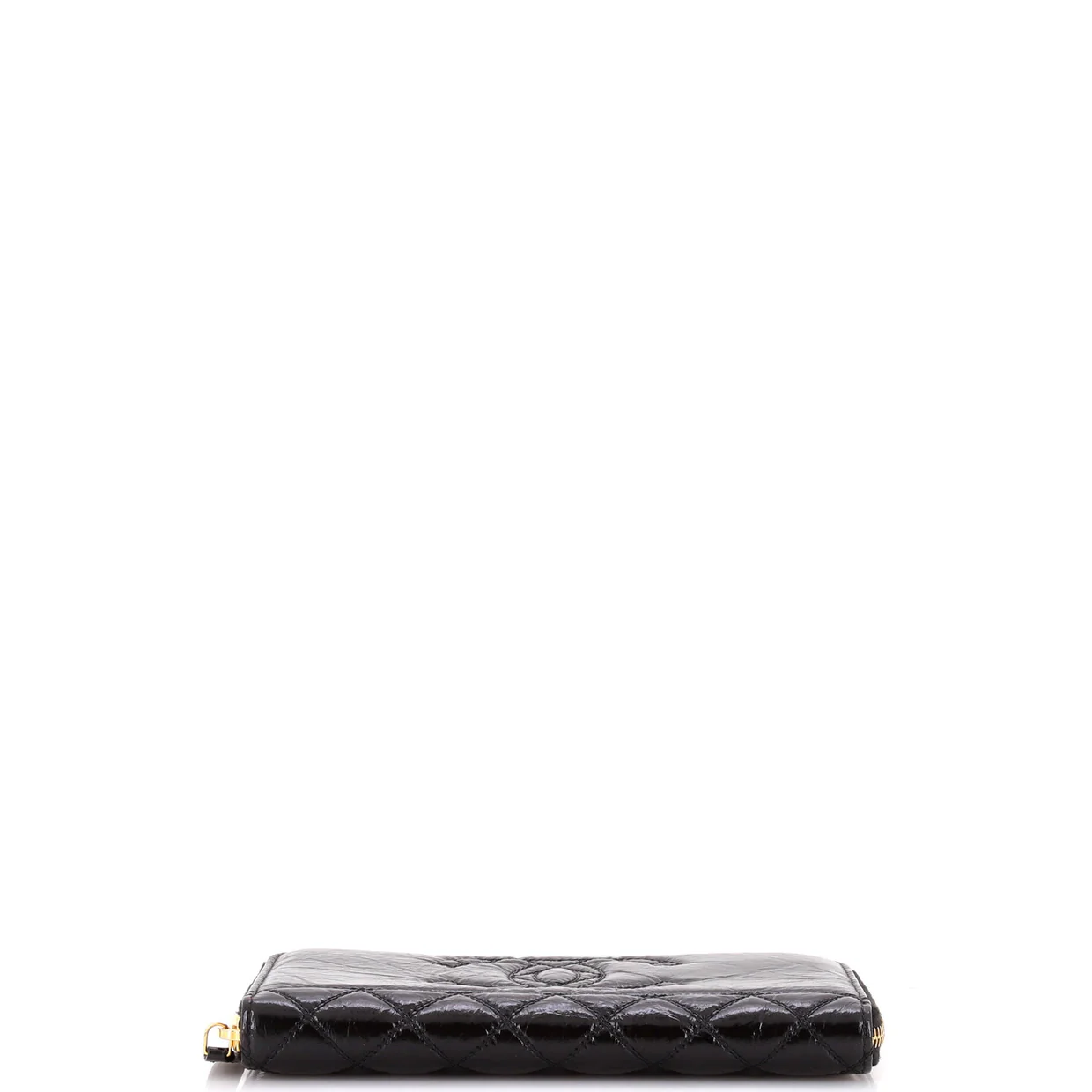 Paris-31 Rue Cambon Timeless CC Zip Around Wallet Quilted Shiny Aged Calfskin Long - Deep Luxury