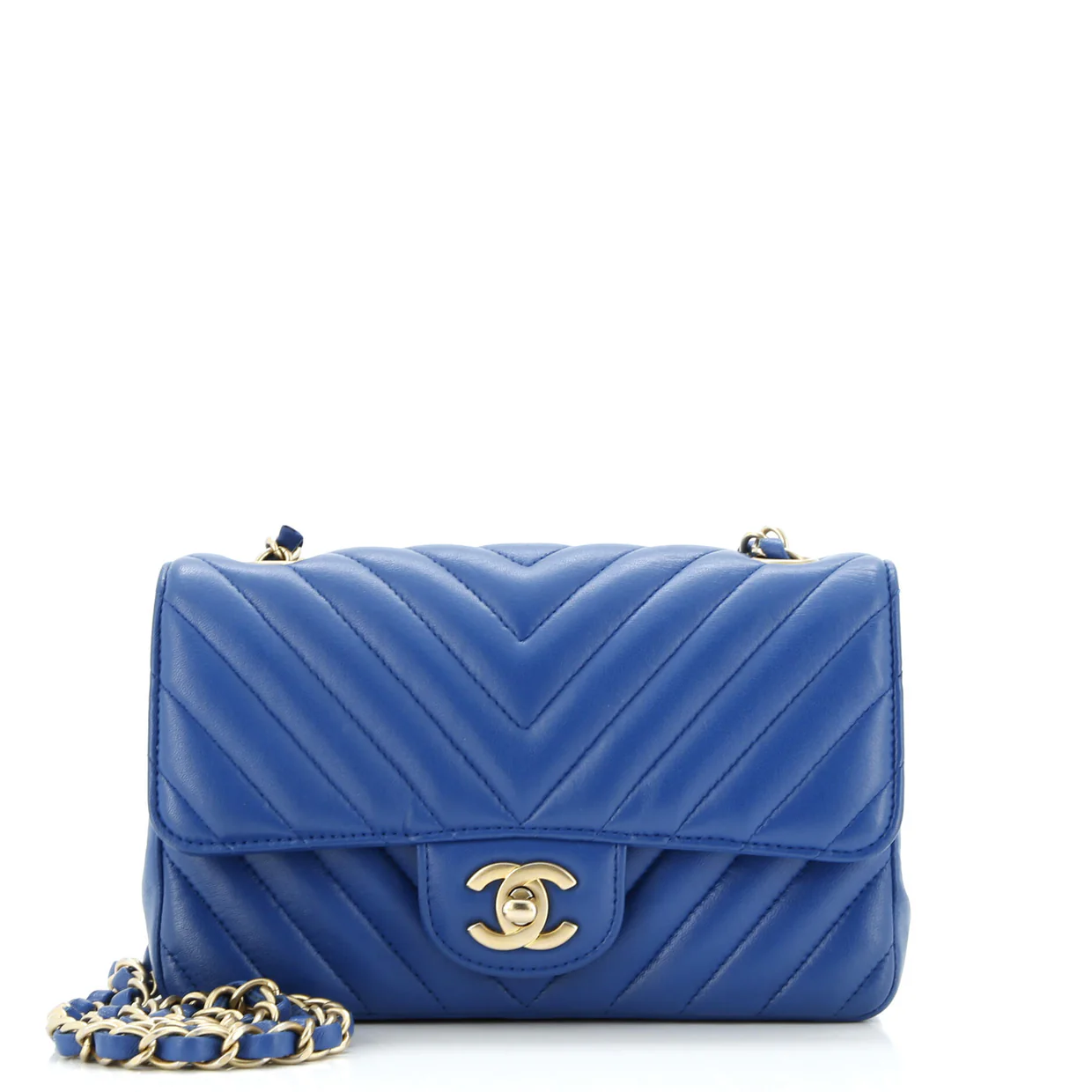 Classic Single Flap Bag Chevron Lambskin Mini - Deep Luxury