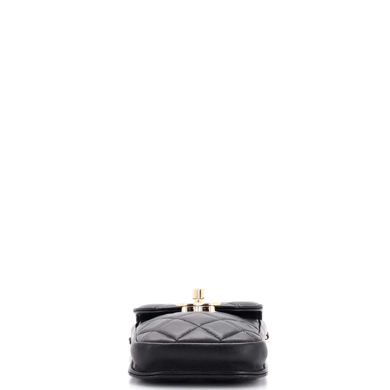 CC Flap Phone Holder Crossbody Bag Quilted Lambskin - Deep Luxury