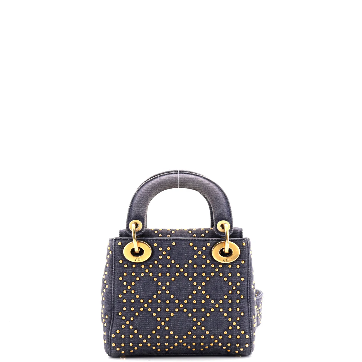Supple Lady Dior Bag Cannage Studded Denim Mini - Deep Luxury