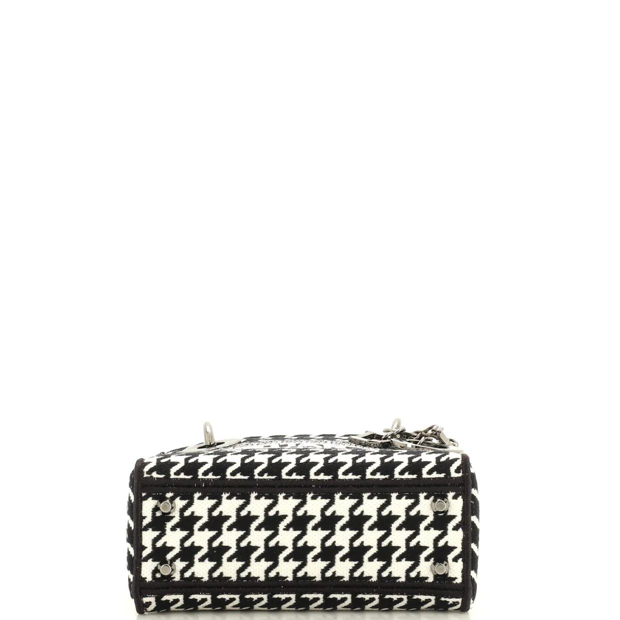 Lady D-Lite Bag Houndstooth Canvas Mini - Deep Luxury