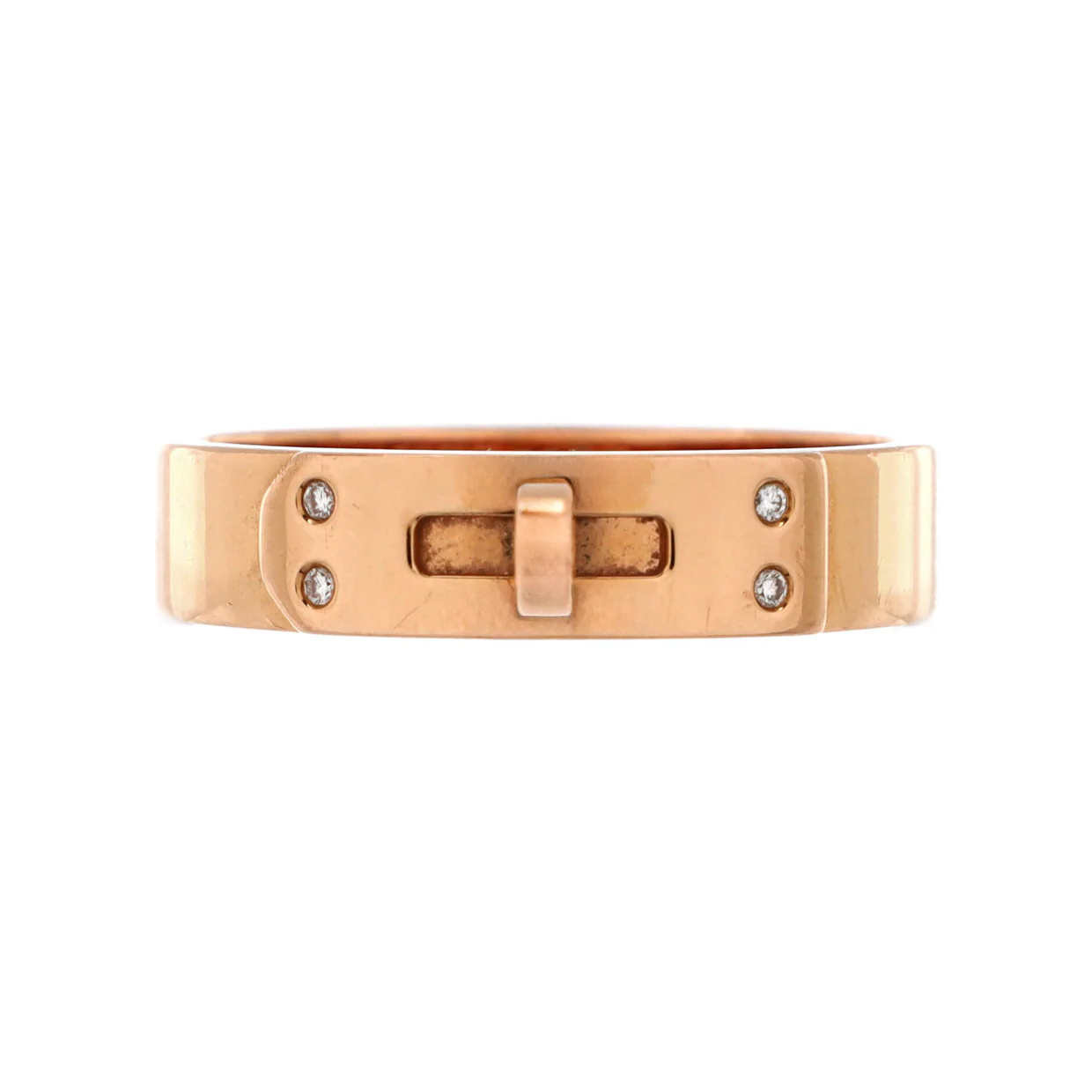 Kelly Ring 18K Rose Gold with Diamonds PM - Deep Luxury