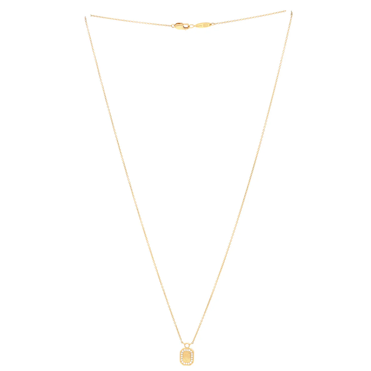 HW Logo Pendant Necklace 18K Yellow Gold with Diamonds - Deep Luxury