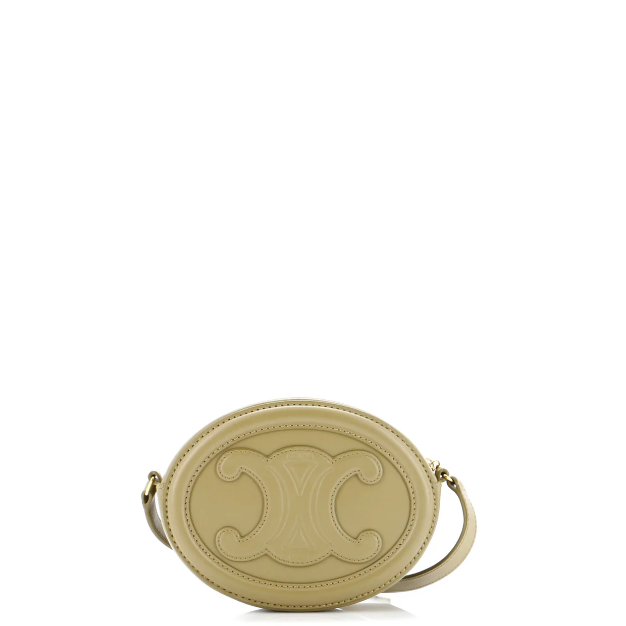 Triomphe Oval Crossbody Bag Leather Mini - Deep Luxury