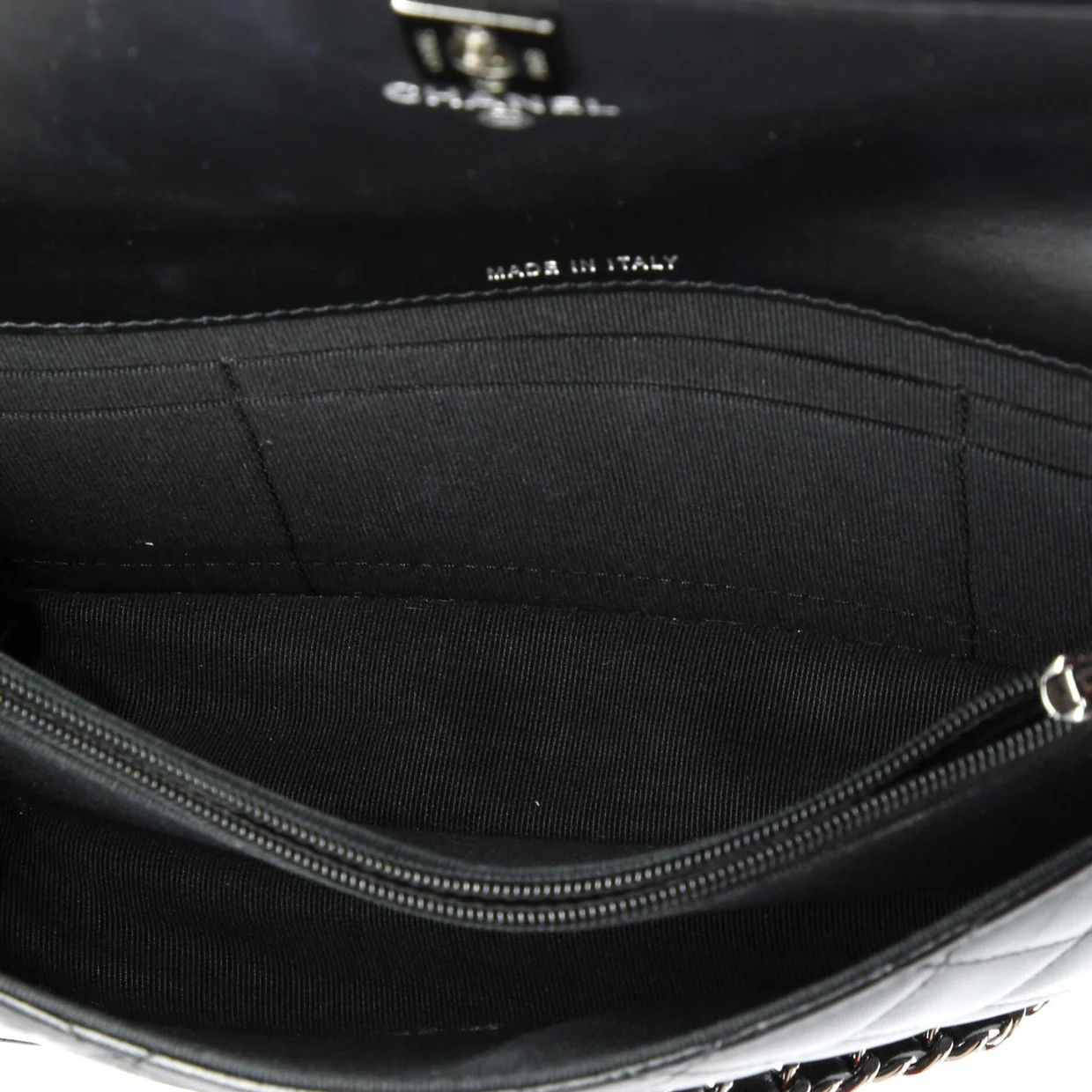 Top Handle Phone Holder with Chain Quilted Lambskin with Crystals - Deep Luxury