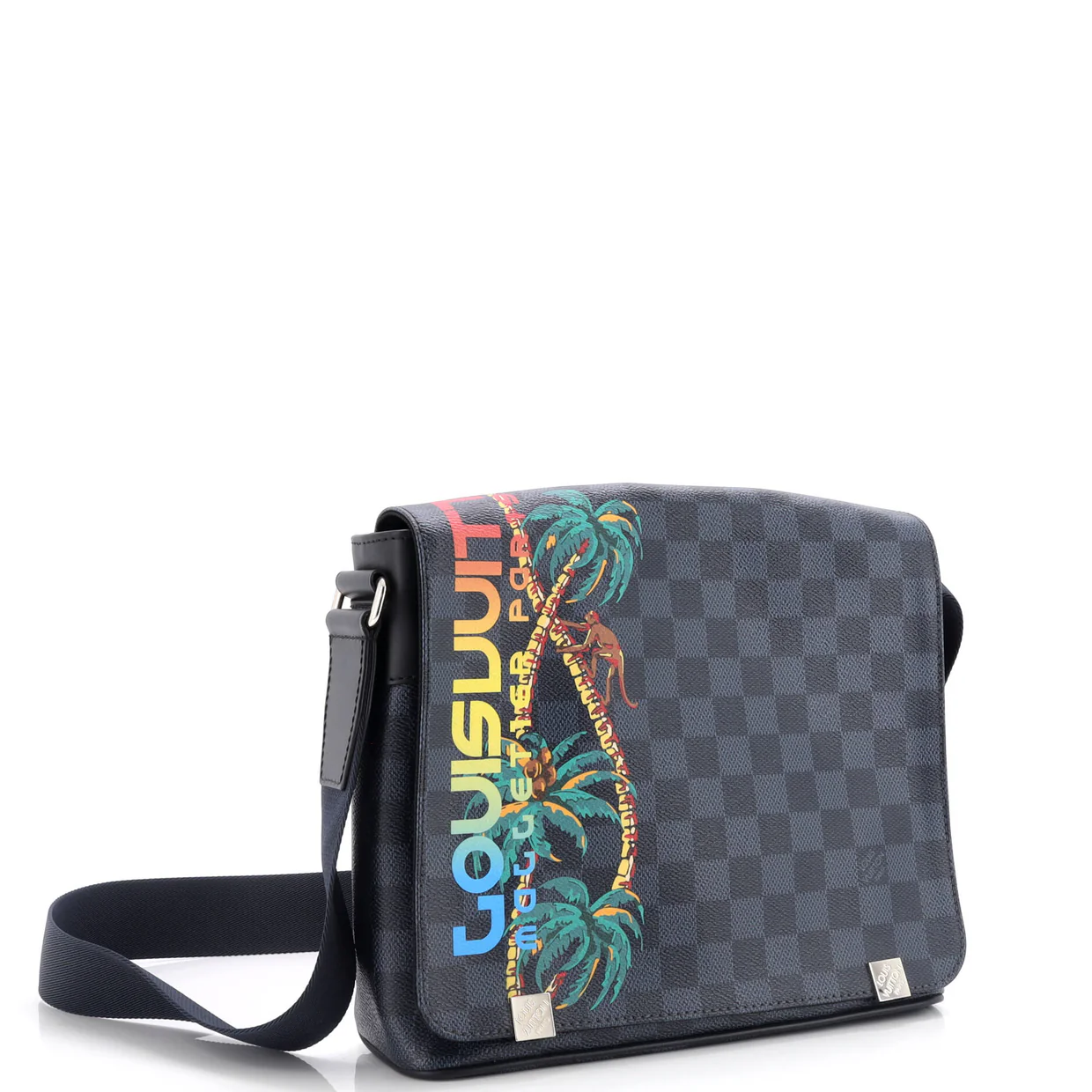 District NM Messenger Bag Limited Edition Damier Cobalt Jungle PM - Deep Luxury
