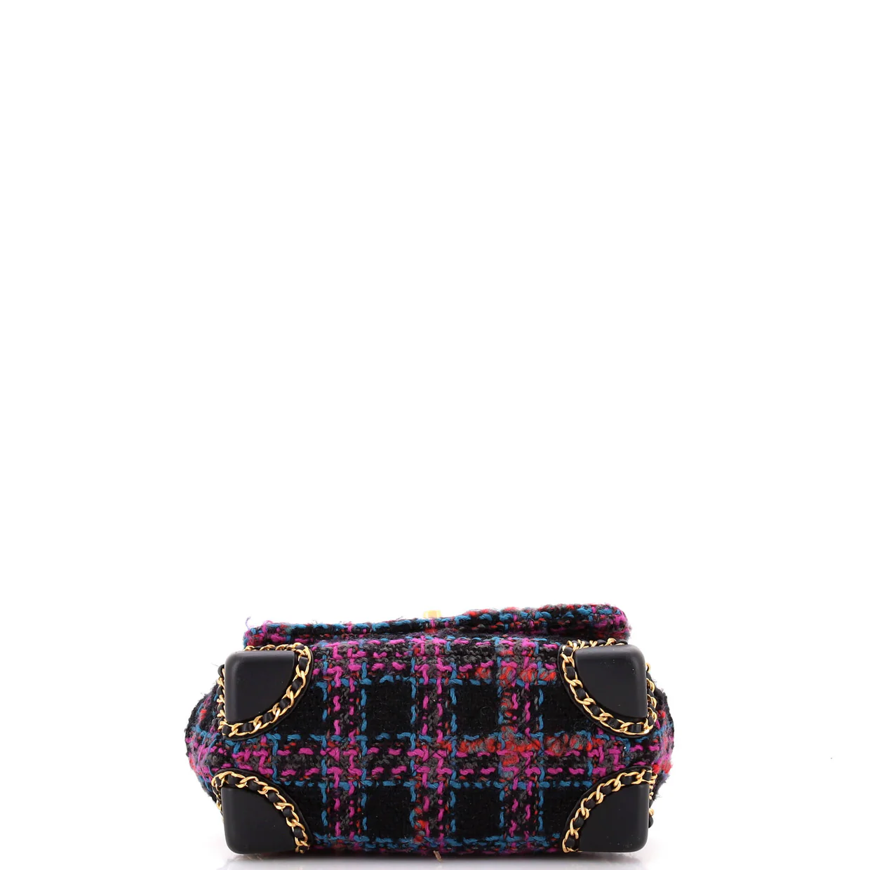 CC Chain Flap Bag Quilted Tweed with Leather Chain Detail Mini - Deep Luxury