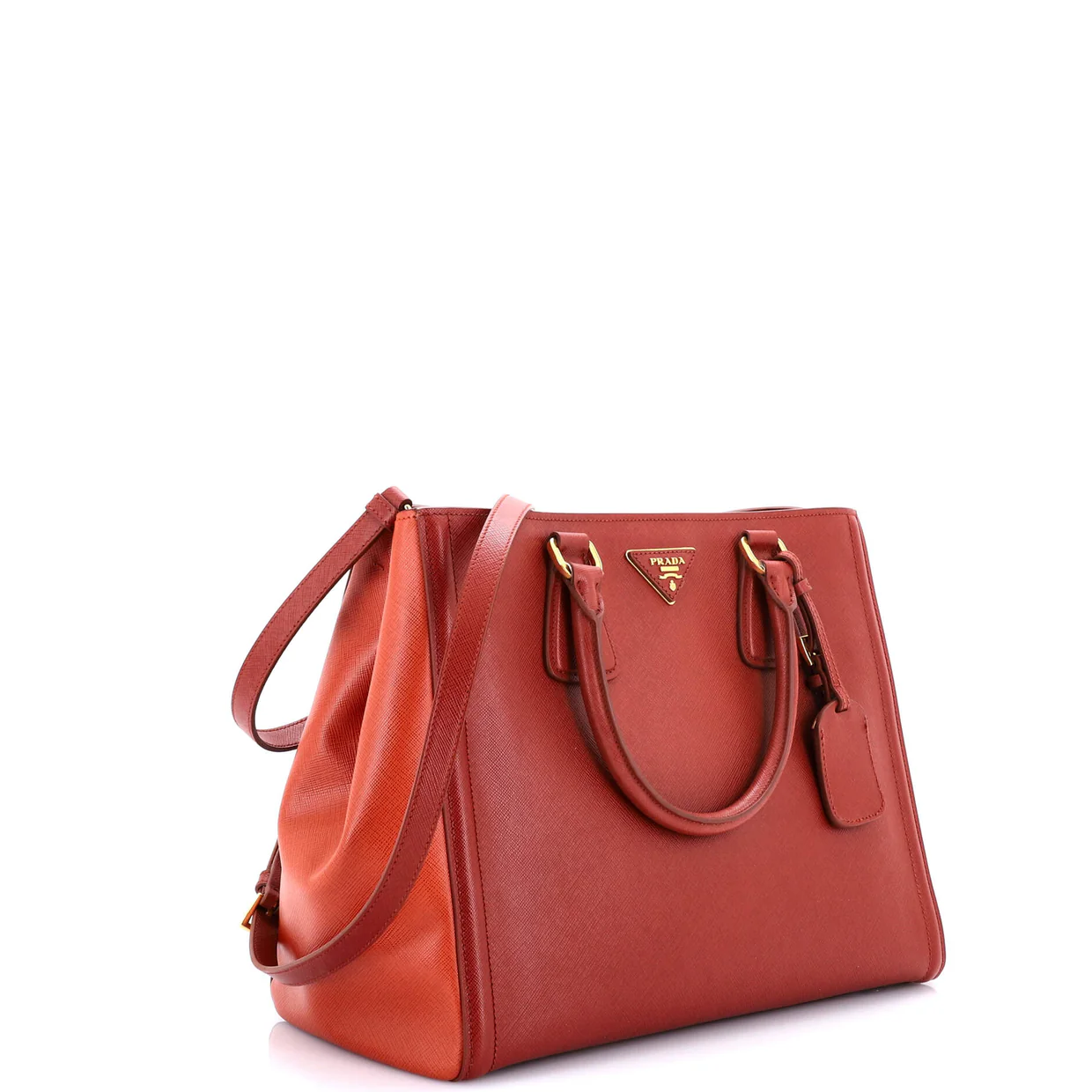 Bicolor Lux Convertible Open Tote Saffiano Leather Medium - Deep Luxury