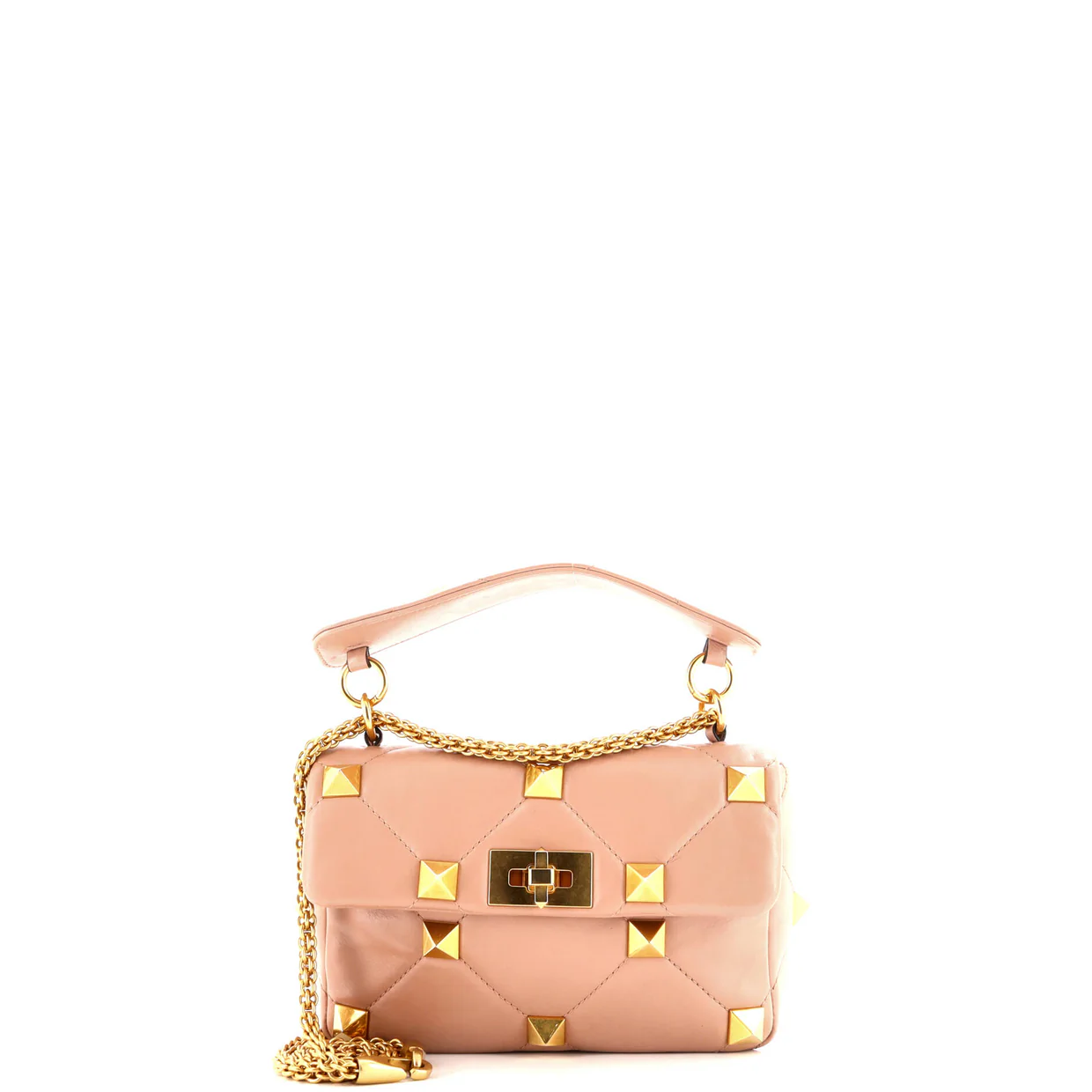 Roman Stud Flap Bag Quilted Leather Medium - Deep Luxury