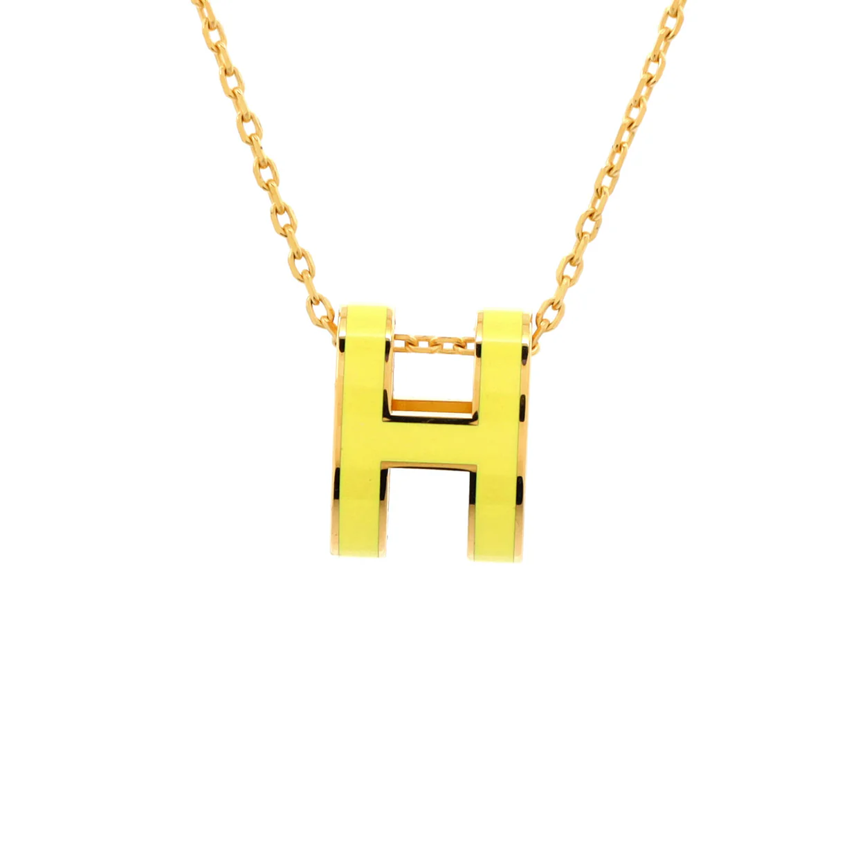 Pop H Pendant Chain Necklace Metal and Enamel - Deep Luxury