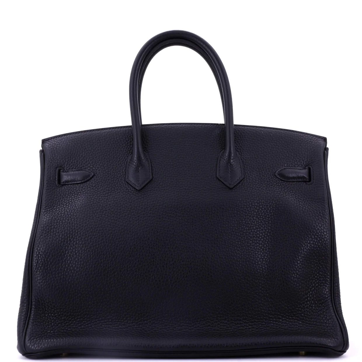 Birkin Handbag Noir Clemence with Gold Hardware 35 - Deep Luxury