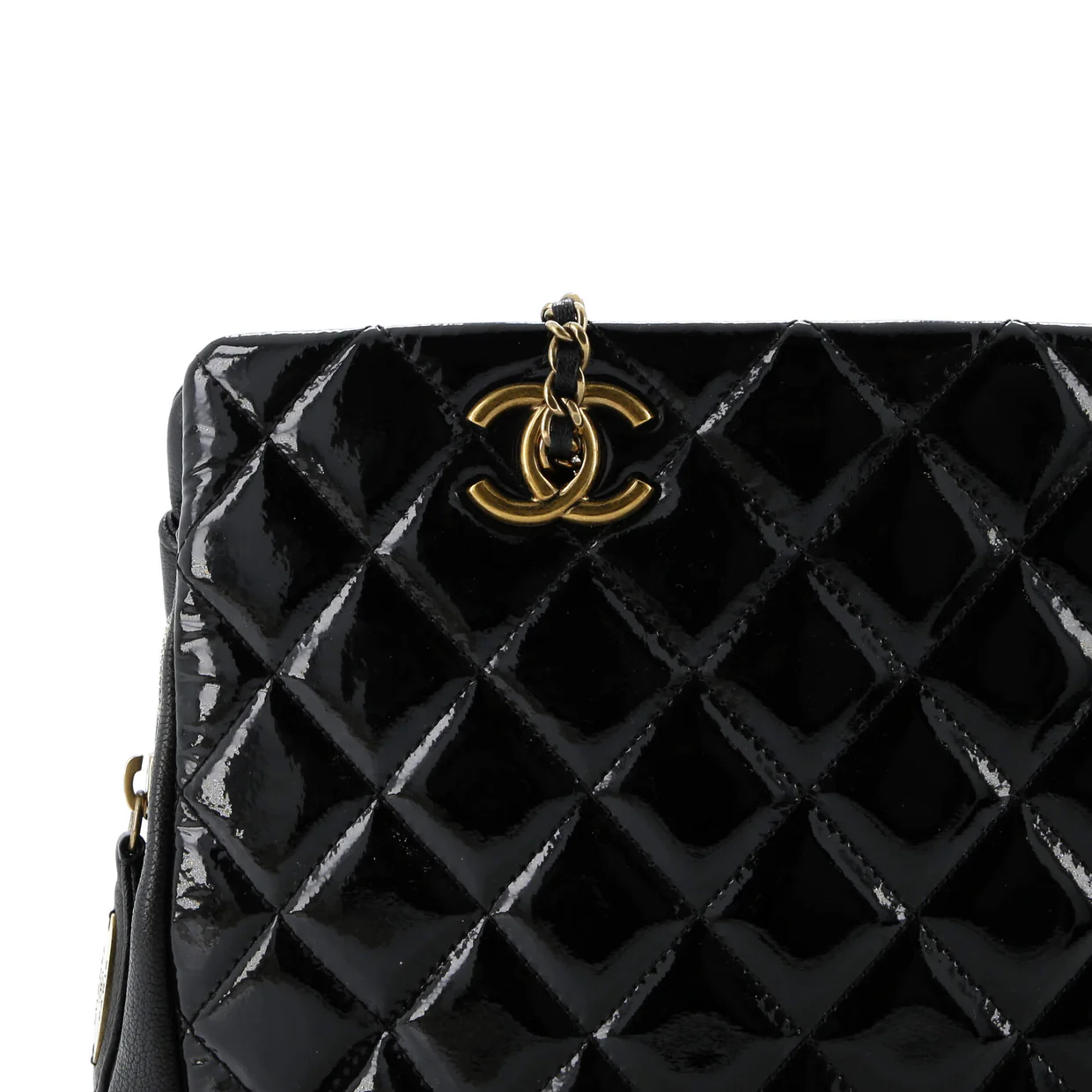 CC Eyelet Tote Quilted Patent Medium - Deep Luxury