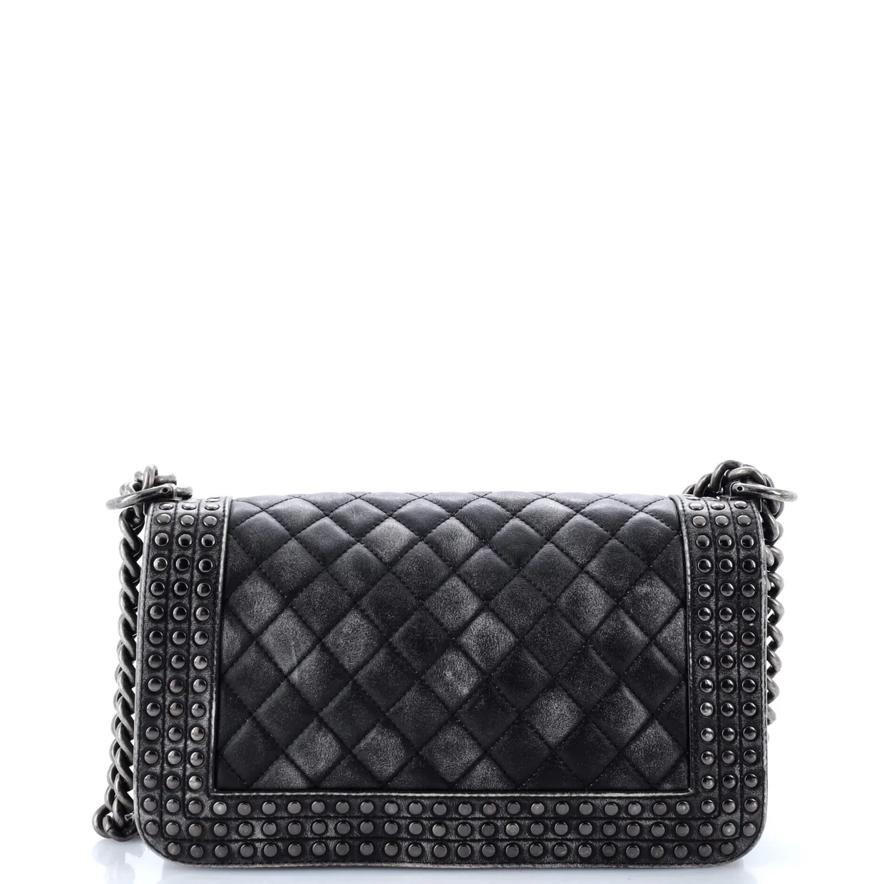 Paris-Dallas Boy Flap Bag Studded Quilted Distressed Calfskin Old Medium - Deep Luxury