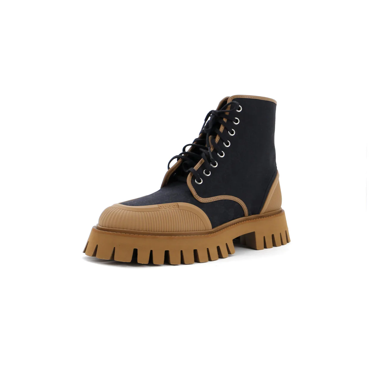 Men's Zipped Lace Up Hiking Boots GG Canvas - Deep Luxury