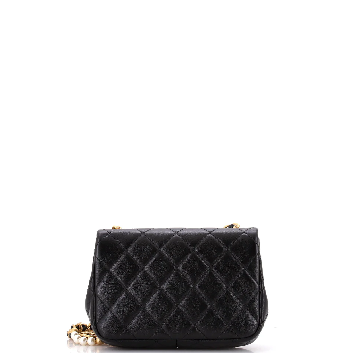 CC Pearl Section Chain Flap Bag Quilted Calfskin Mini - Deep Luxury