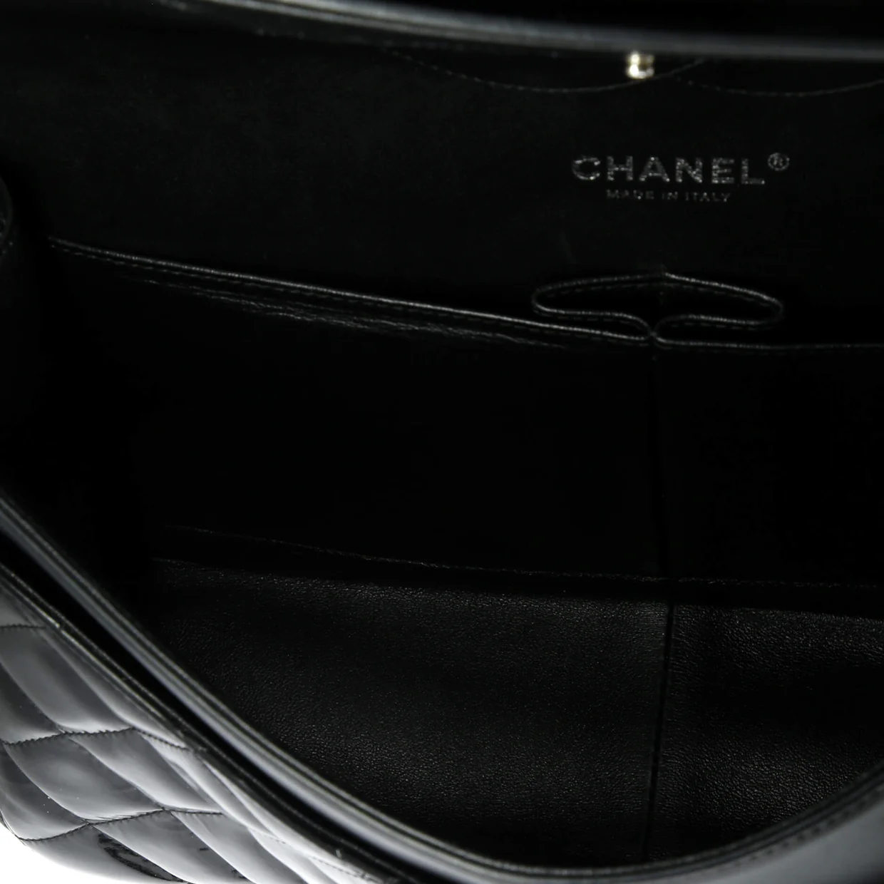 Classic Double Flap Bag Quilted Patent Jumbo - Deep Luxury