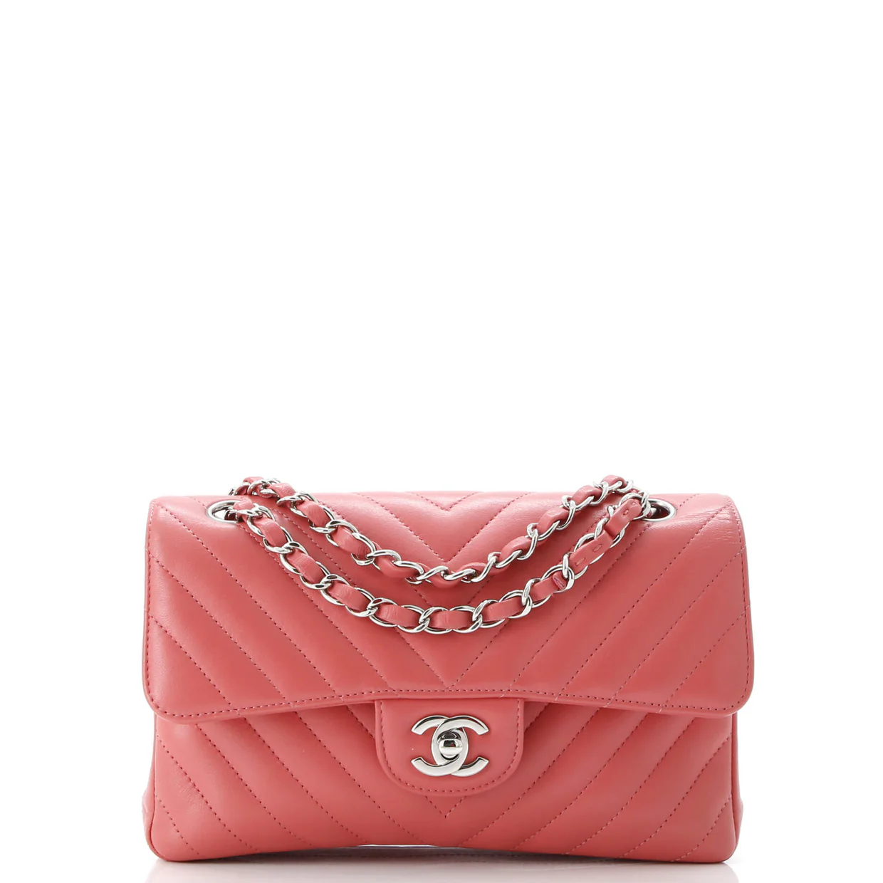 Classic Double Flap Bag Chevron Lambskin Small - Deep Luxury