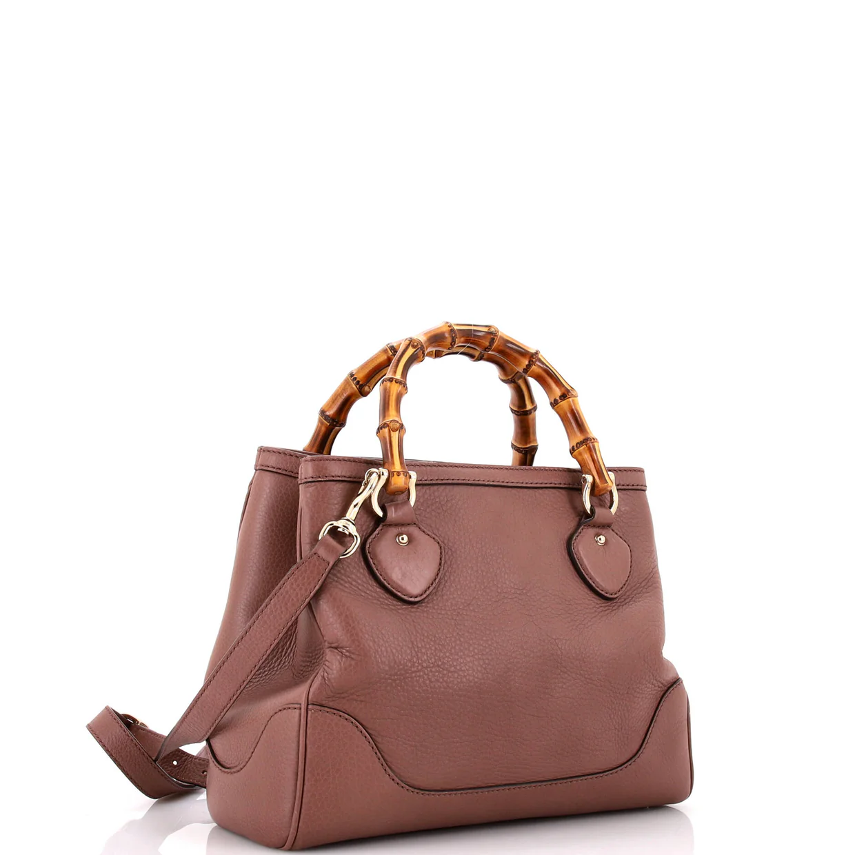 Bamboo Shopper Tote Leather Small - Deep Luxury