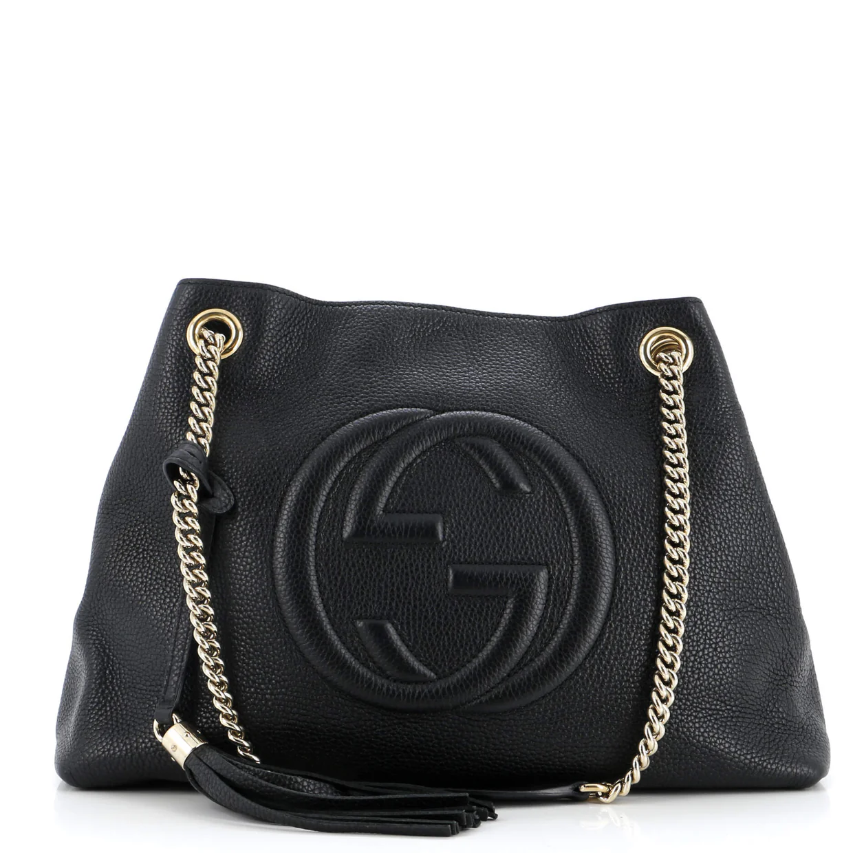 Soho Chain Strap Shoulder Bag Leather Medium - Deep Luxury