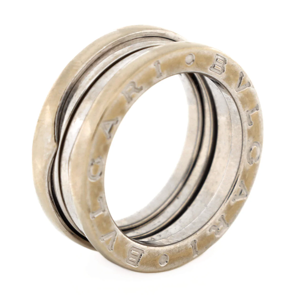 B.Zero1 Two Band Ring 18K White Gold - Deep Luxury