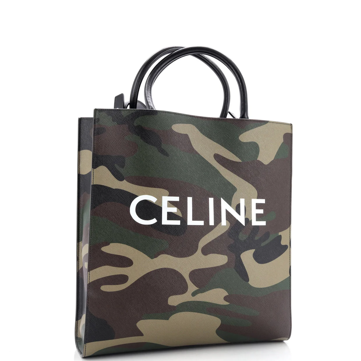 Vertical Cabas Tote Camouflage Coated Canvas Medium - Deep Luxury