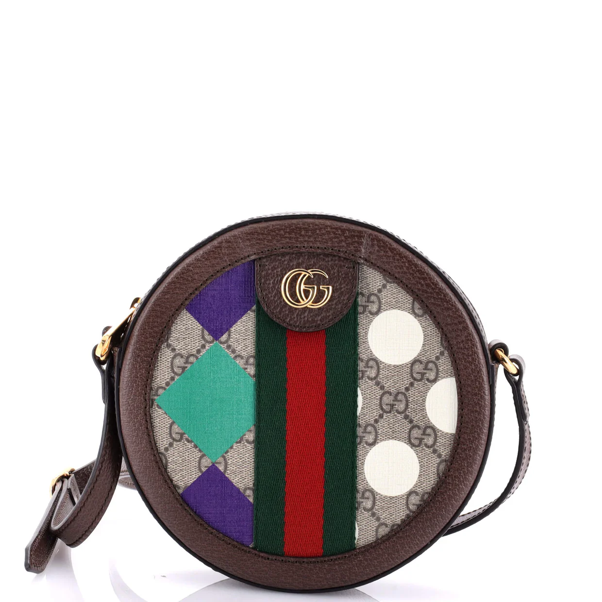 Ophidia Round Shoulder Bag Printed GG Coated Canvas Mini - Deep Luxury