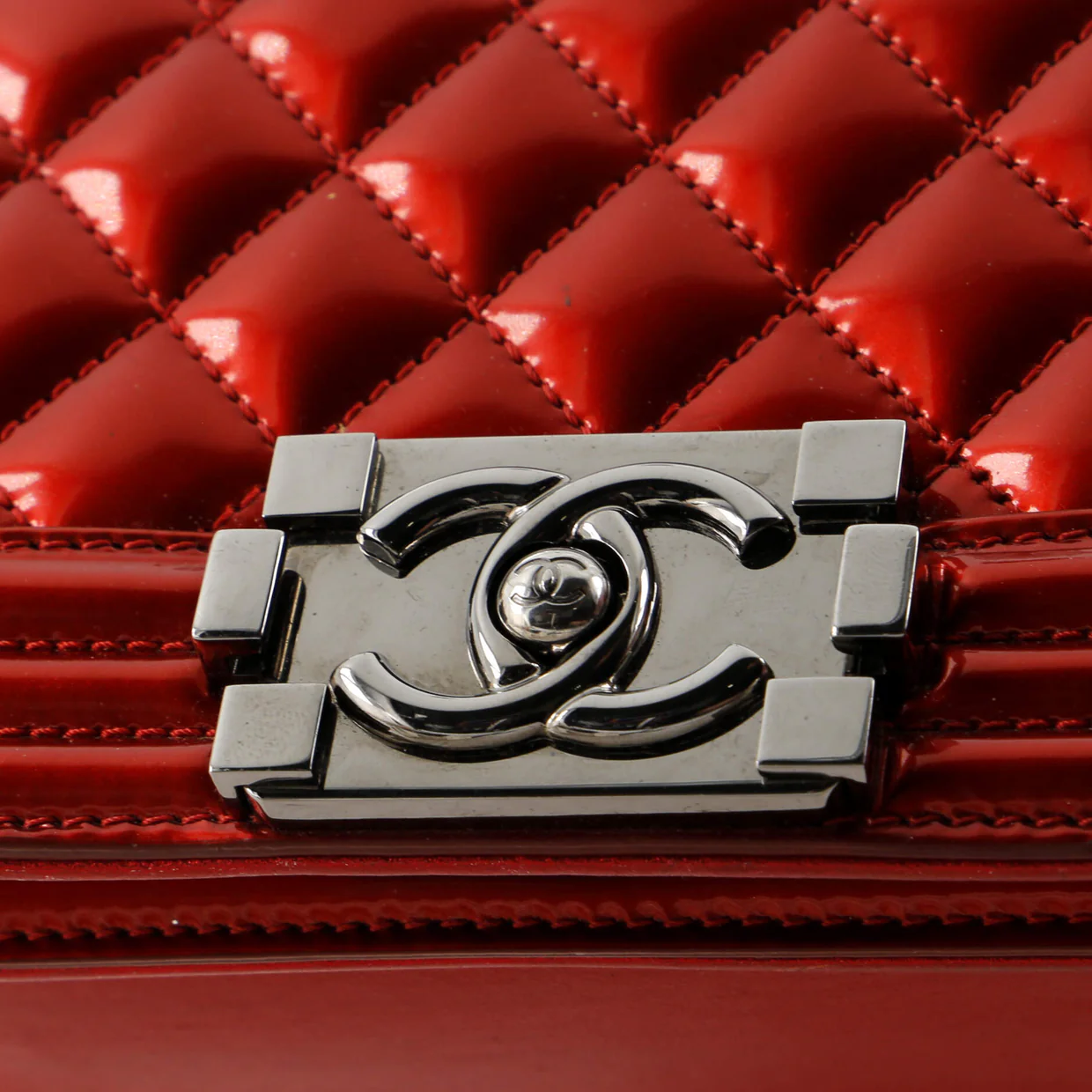 Boy Flap Bag Quilted Patent Small - Deep Luxury