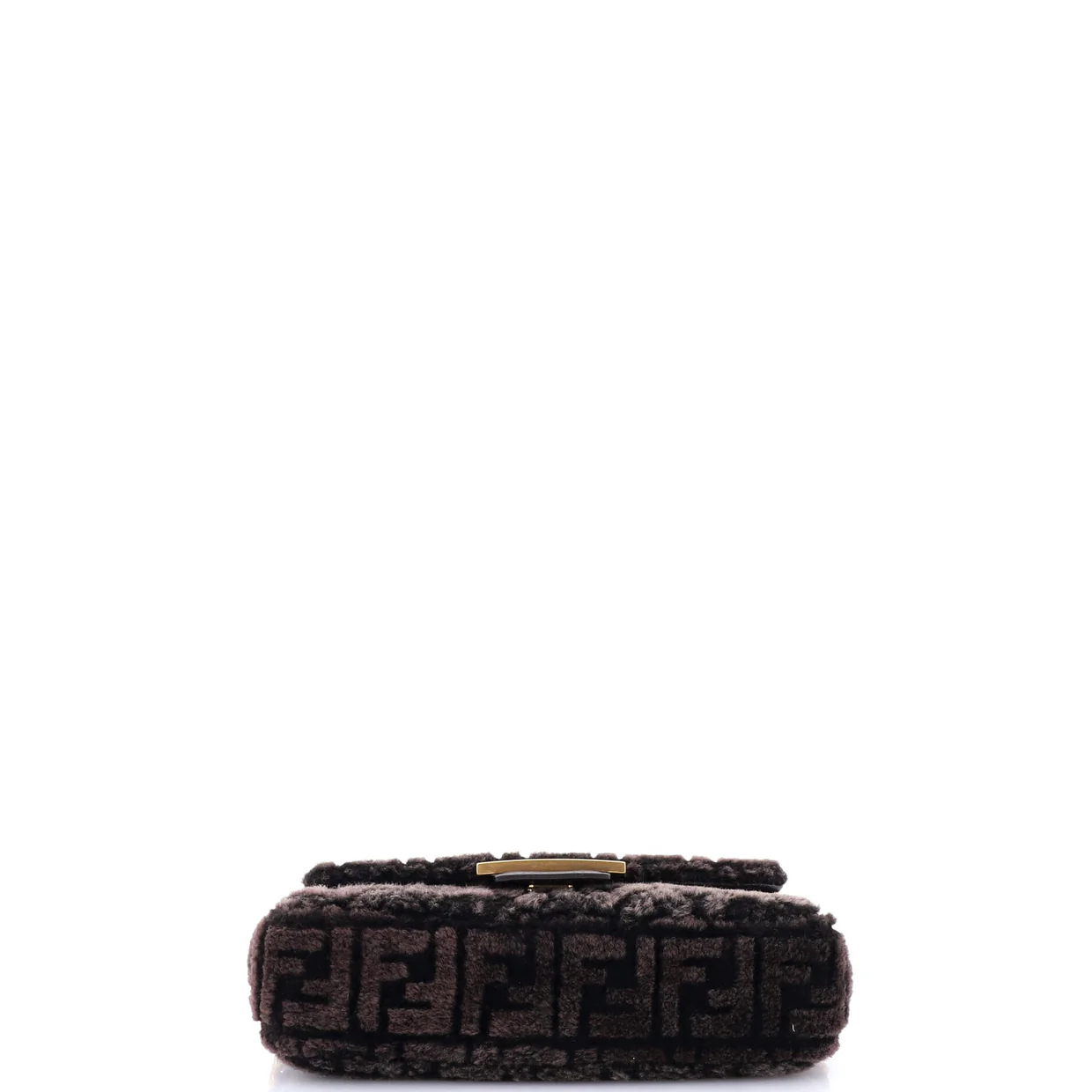 Midi Baguette Chain Bag Zucca Shearling Medium - Deep Luxury