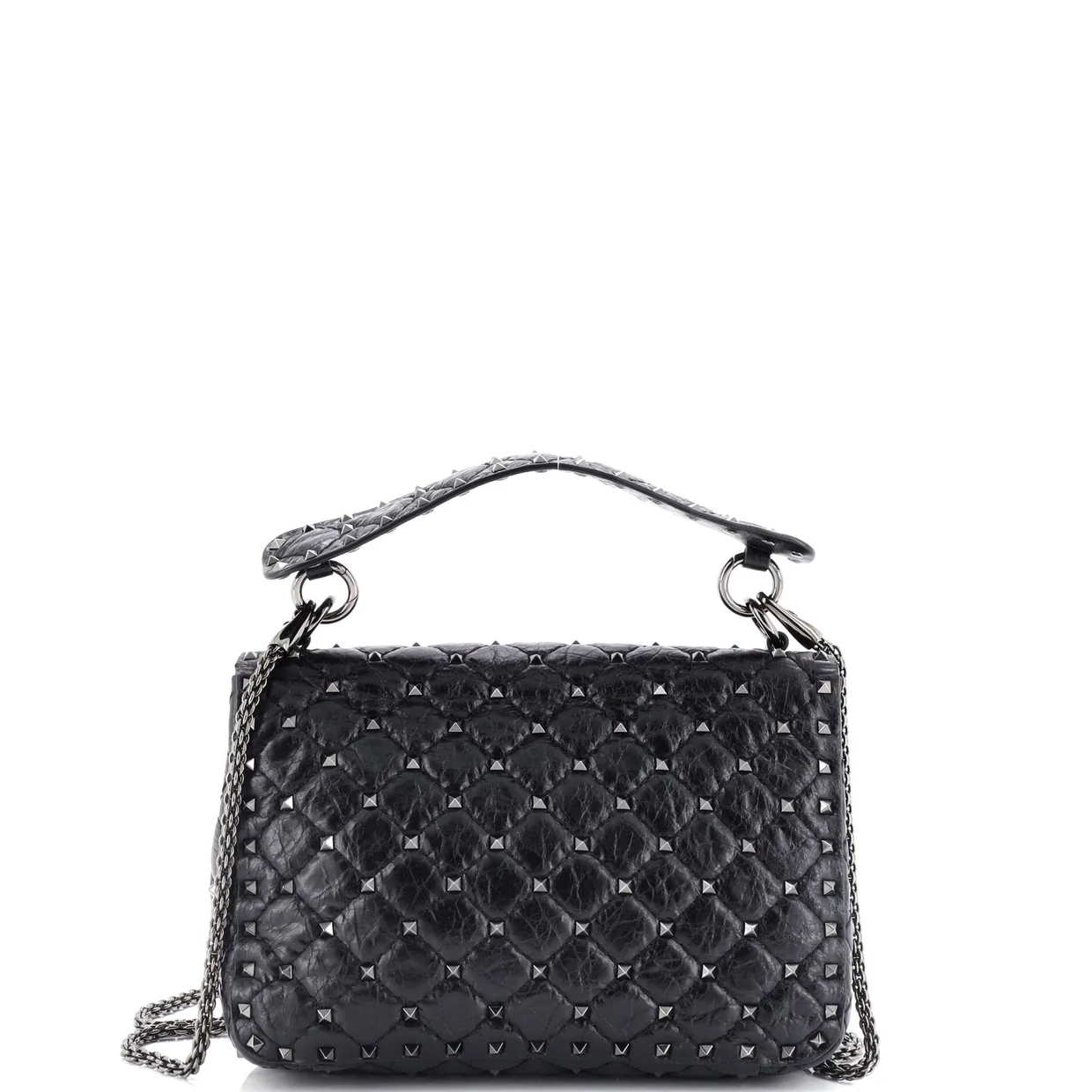 Rockstud Spike Flap Bag Quilted Leather Medium - Deep Luxury