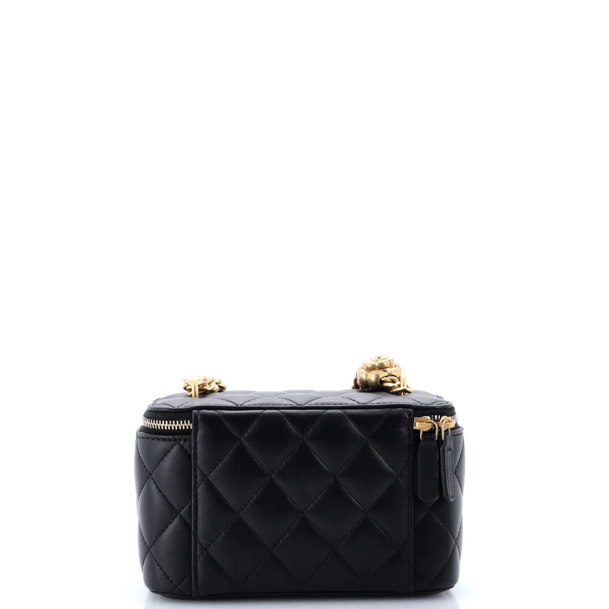 Sweet Camellia Vanity Case with Chain Quilted Lambskin Small - Deep Luxury