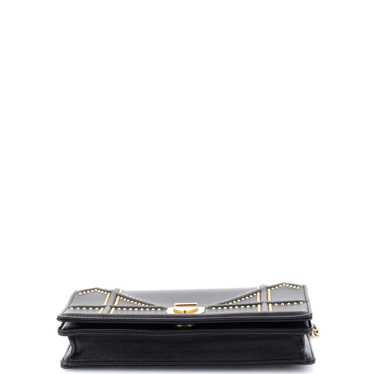 Diorama Wallet on Chain Studded Leather - Deep Luxury
