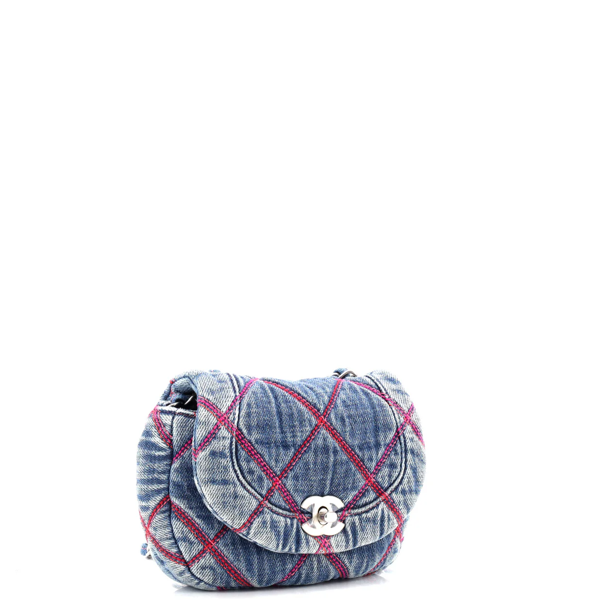 Coco Beach Messenger Bag Quilted Denim Mini - Deep Luxury