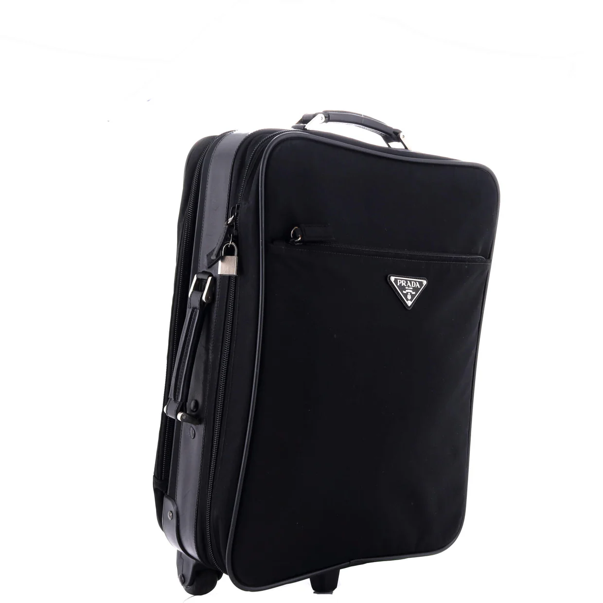 Trolley Rolling Luggage Tessuto and Saffiano Leather Mini - Deep Luxury