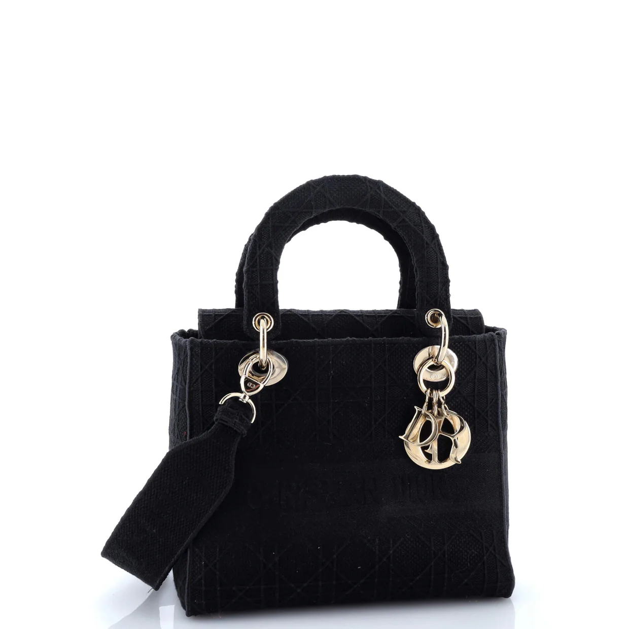 Lady D-Lite Bag Cannage Embroidered Canvas Medium - Deep Luxury