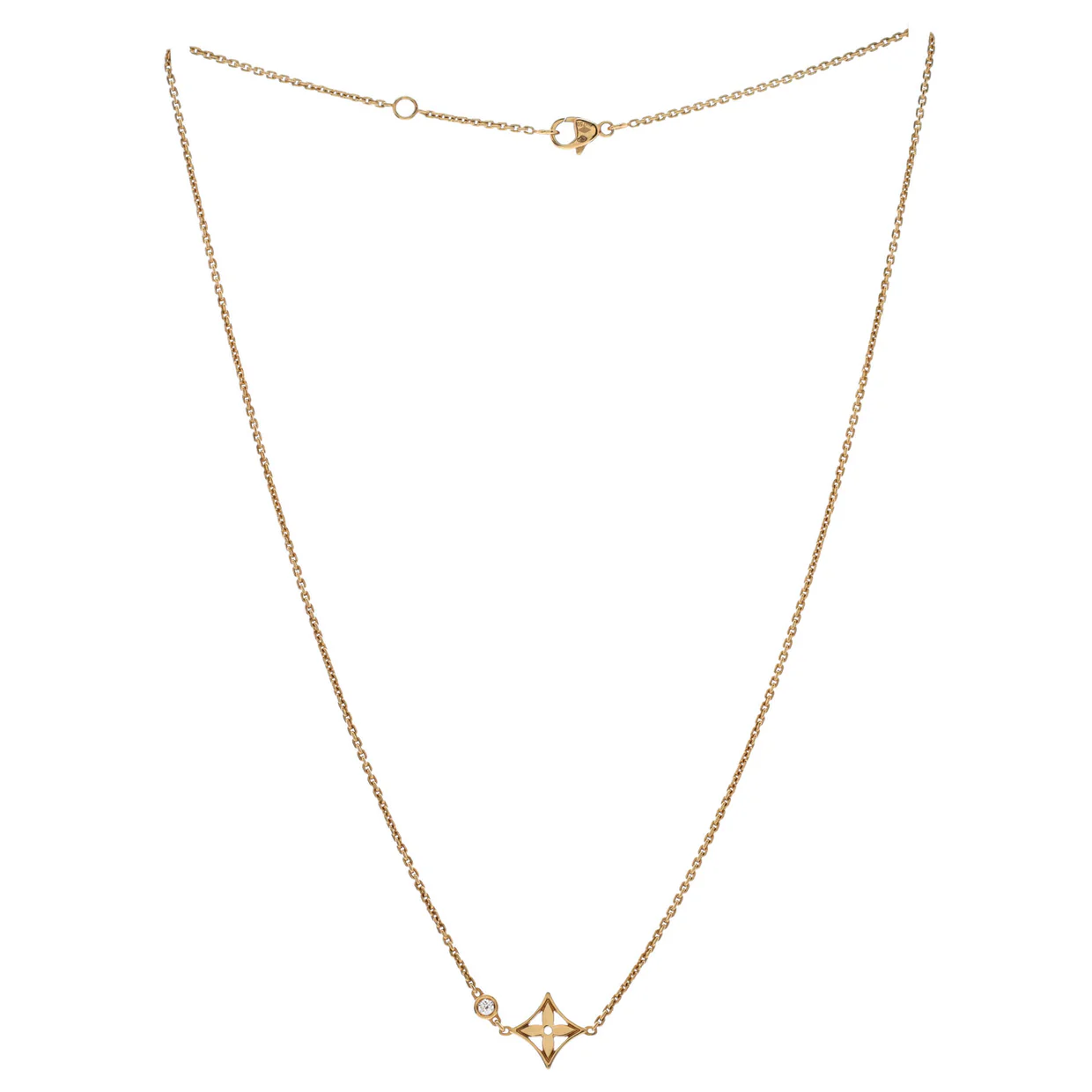 Idylle Blossom Pendant Necklace 18K Yellow Gold with Diamond - Deep Luxury
