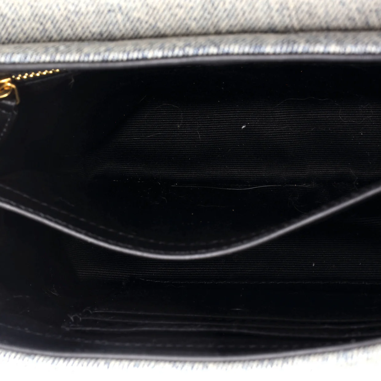 Loulou Shoulder Bag Matelasse Chevron Denim Toy - Deep Luxury