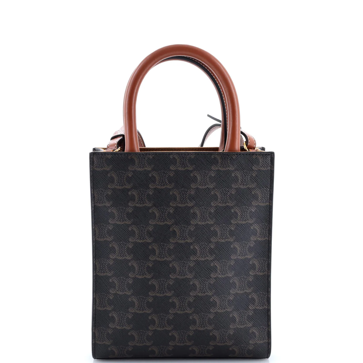Vertical Cabas Tote Triomphe Coated Canvas Mini - Deep Luxury