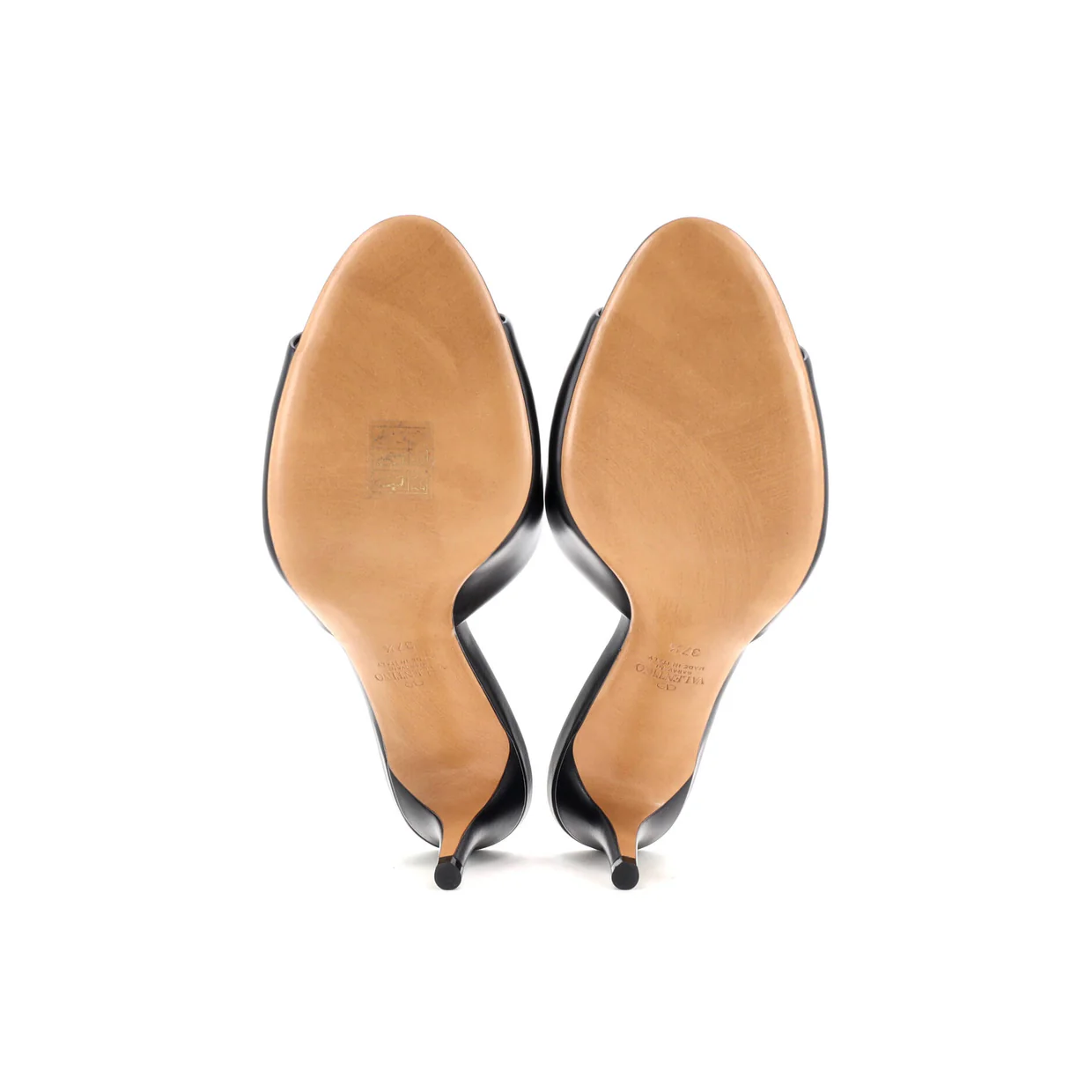 Women's VLogo Heeled Slide Sandals Leather - Deep Luxury