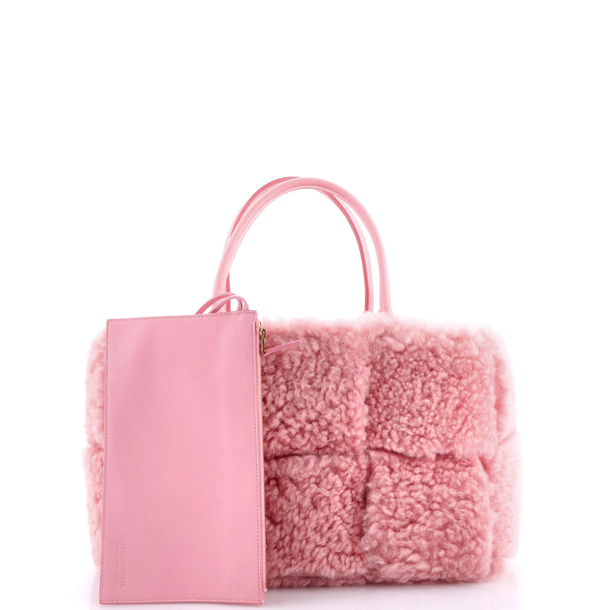 Arco Tote Intrecciato Shearling Small - Deep Luxury