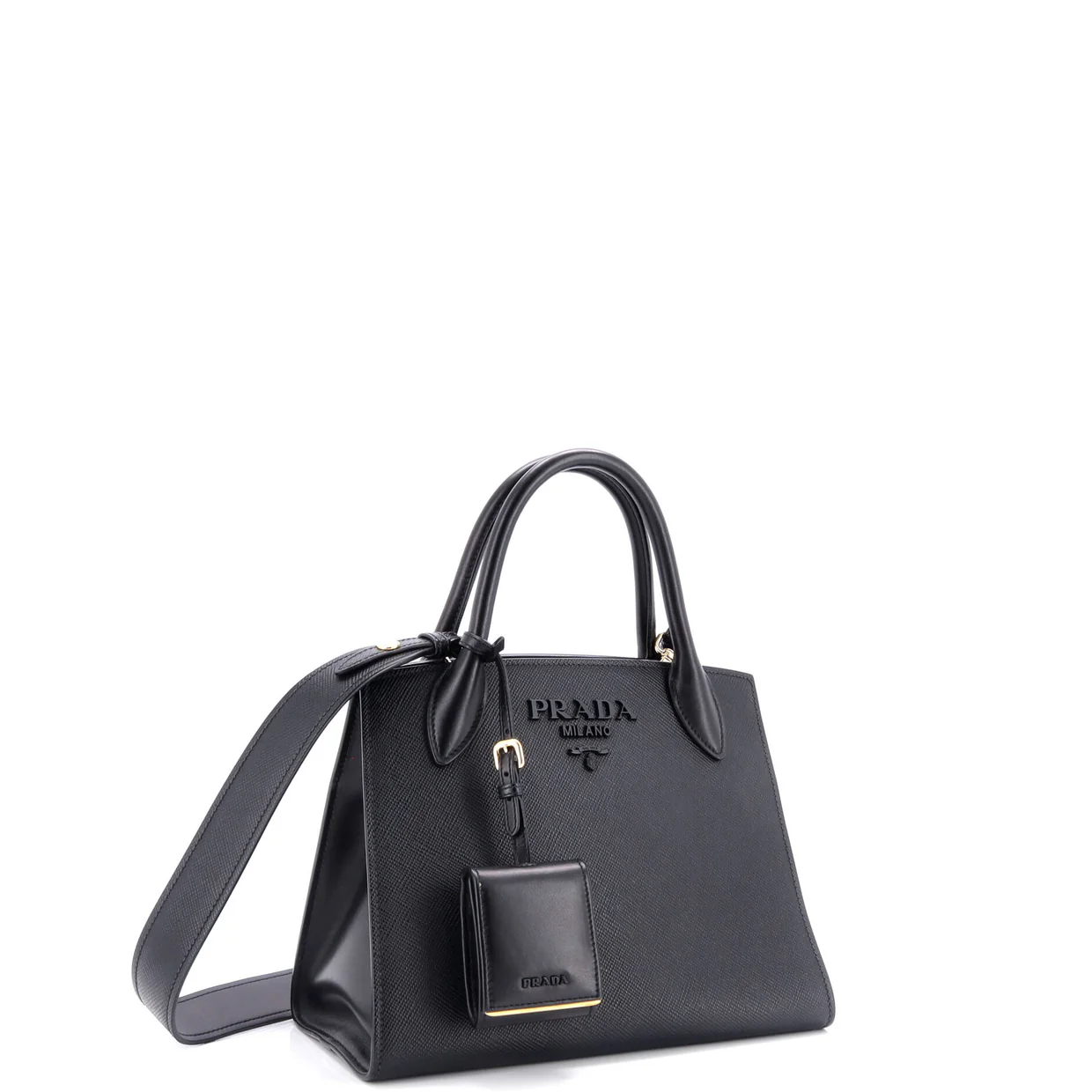 Monochrome Tote Saffiano with City Calf Small - Deep Luxury