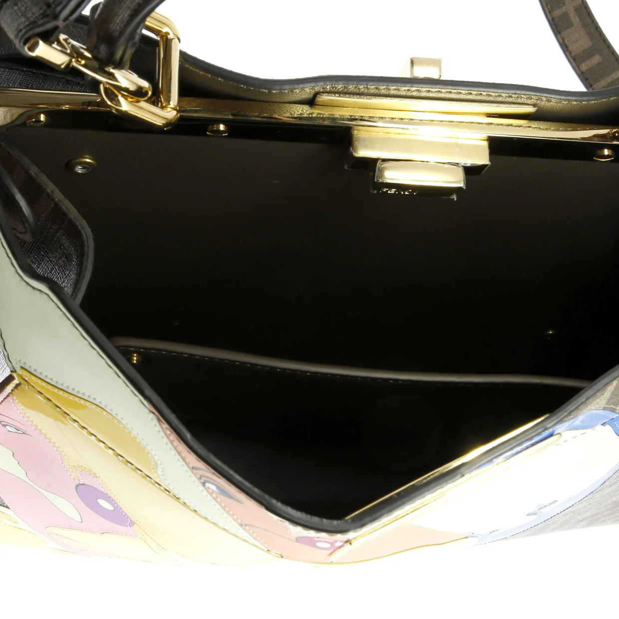 Antonio Lopez Peekaboo ISeeU Bag Zucca Coated Canvas with Printed Leather Inlay Medium - Deep Luxury
