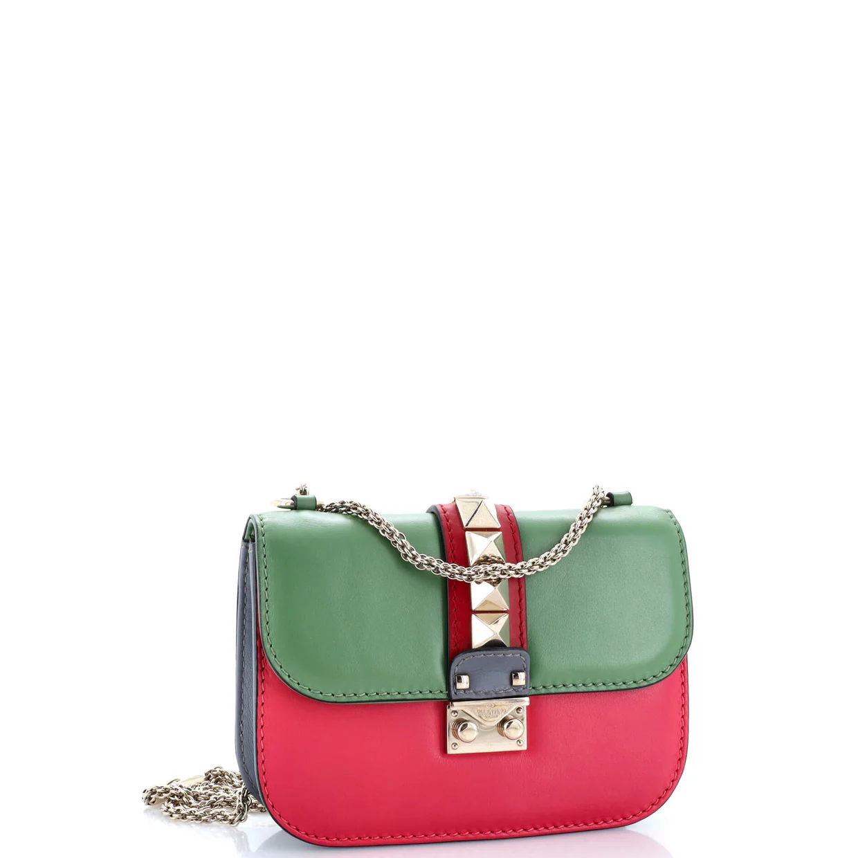 Glam Lock Shoulder Bag Leather Small - Deep Luxury